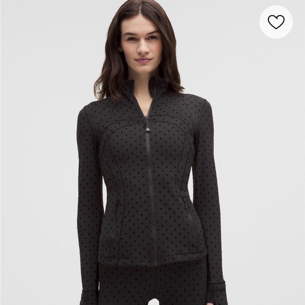 Women's Lululemon Flocked Black Polka Dot Jacket